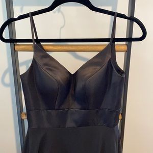 Sorella Vita Mixed Fabric Black Gown